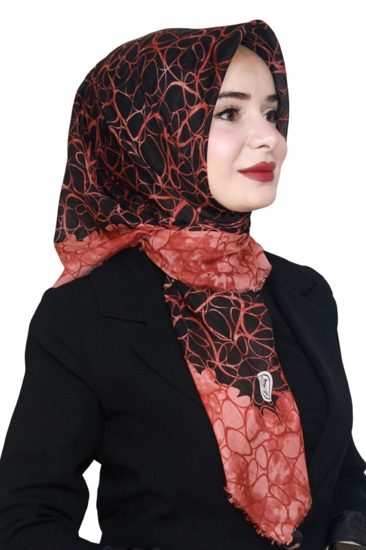 Yasemin Pamuk Flamlı Eşarp 1009-7