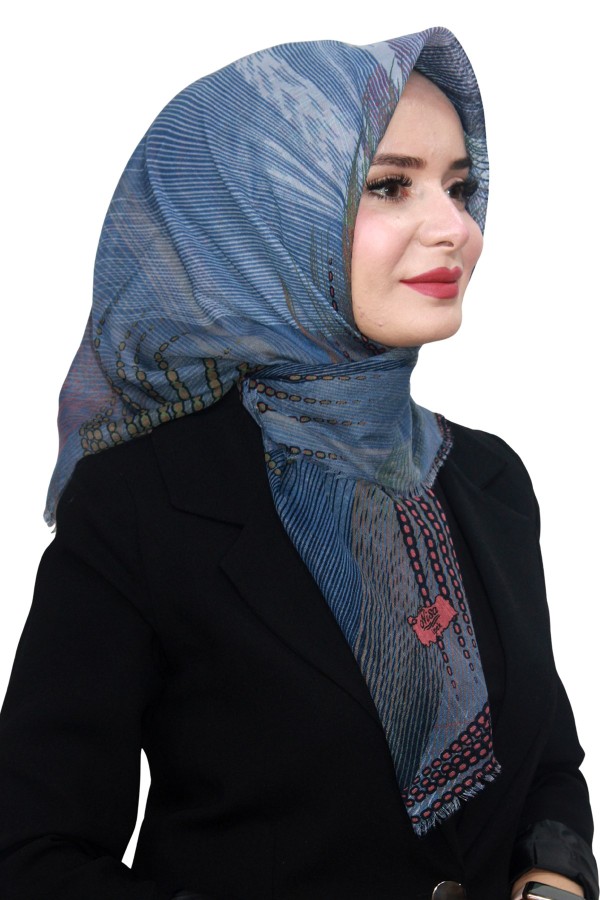 Pamuk Keten Flamlı Eşarp 1057-1