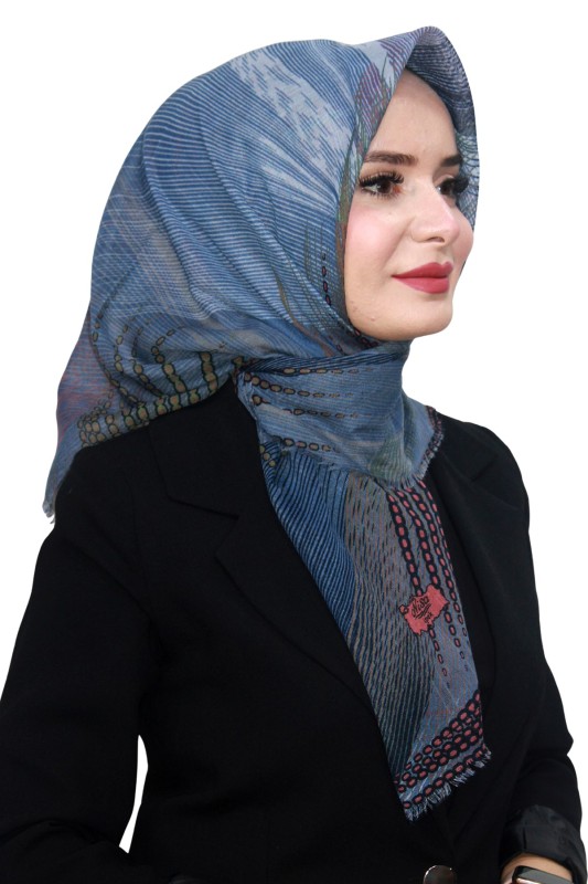 Pamuk Keten Flamlı Eşarp 1057-1