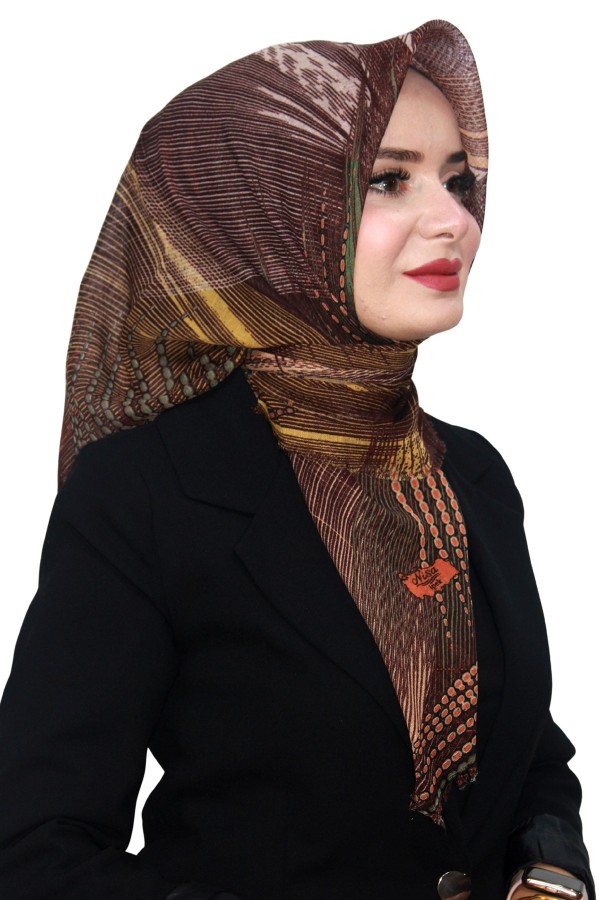 Pamuk Keten Flamlı Eşarp 1057-5