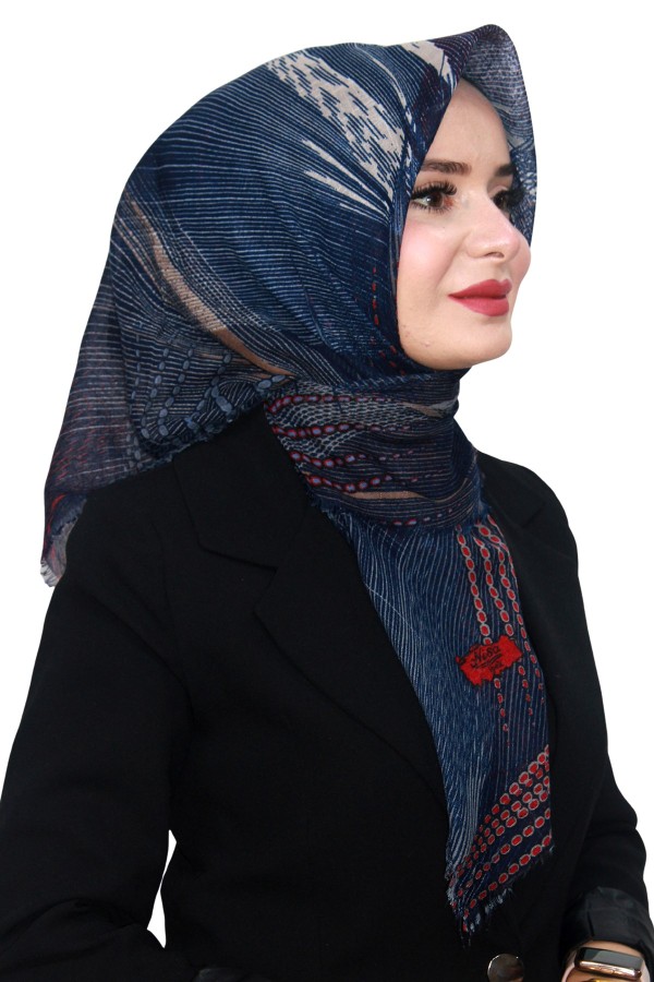 Pamuk Keten Flamlı Eşarp 1057-7