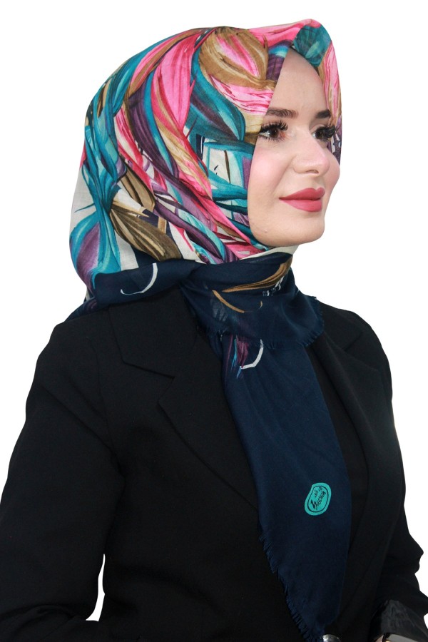 Pamuk Keten Flamlı Eşarp 1055-1