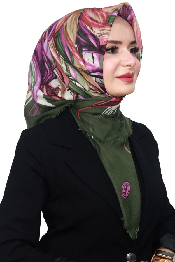 Pamuk Keten Flamlı Eşarp 1055-10