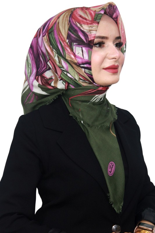 Pamuk Keten Flamlı Eşarp 1055-10