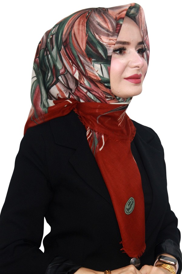 Pamuk Keten Flamlı Eşarp 1055-14